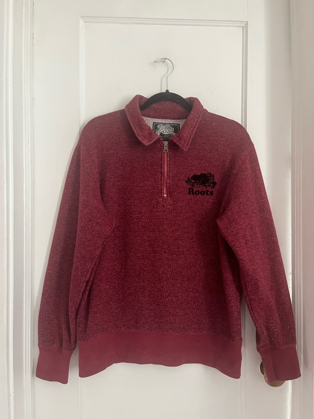 Roots Heathered Red Original Quarter Zip Stein